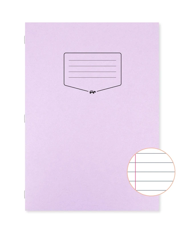 Silvine Tough Shell A4 Exercise Book, 80 Pages 8mm Feint & Margin, Violet Laminated Cover [Pack of 50]