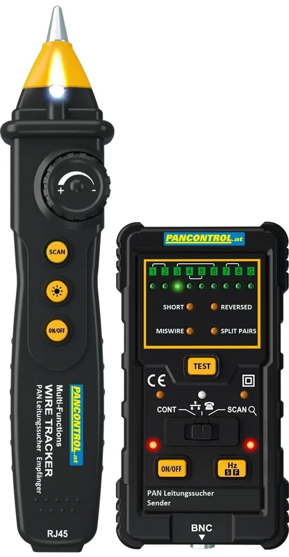 PNACONTROL PANCONTROL Compact Electric Circuit Testing Device (PAN LEITUNGSSUCHER) - LAN Tester, Cable Detector, Adjustable Volume and Sensitivity, Various Tests on Telephone Lines