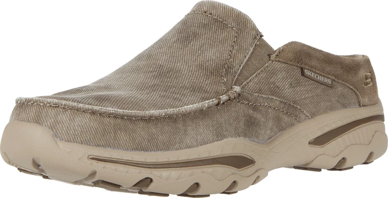 Skechers Men's Creston-Slip on Canvas Loafer, Khaki, 8 UK