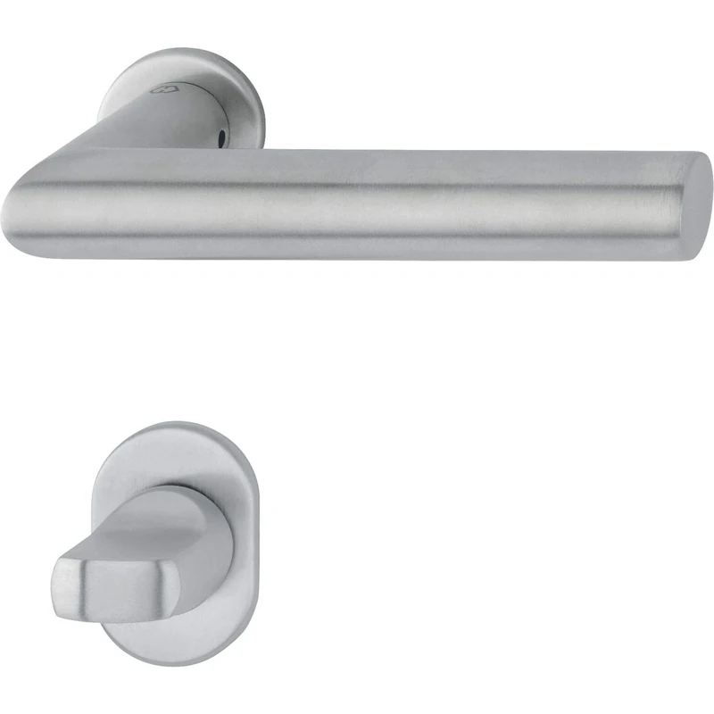 Hoppe Amsterdam Door Handle Set on Mini Rosette WC Door Thickness 40-45 Stainless Steel
