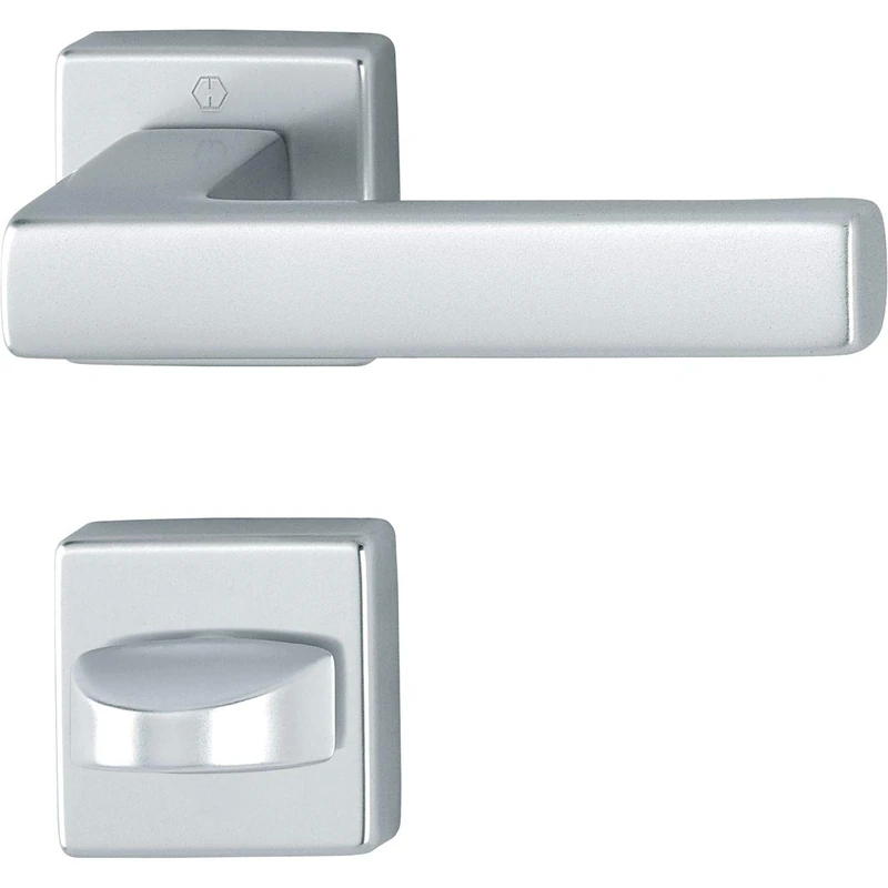 HOPPE Austin Handle Set on Rosette Toilet Aluminium Silver Anodised