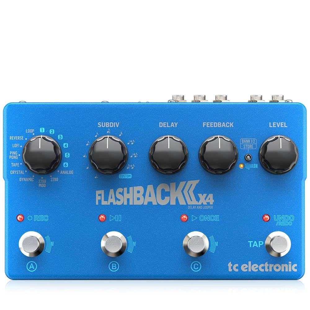 TC Electronic FLASHBACK 2 X4 DELAY Flagship Delay Pedal Expanded with 3 MASH Switches, New Crystal, Analog and Tape Delays and 6 Delay Presets, Compatible with PC and Mac