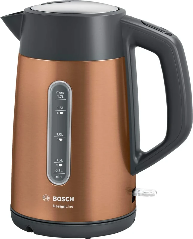 Bosch TWK4P439 electric kettle 1.7 L Black,Gold 2400 W TWK4P439, 1.7 L, 2400 W, Black,Gold, Stainless steel, Water level indicator, Overheat protection