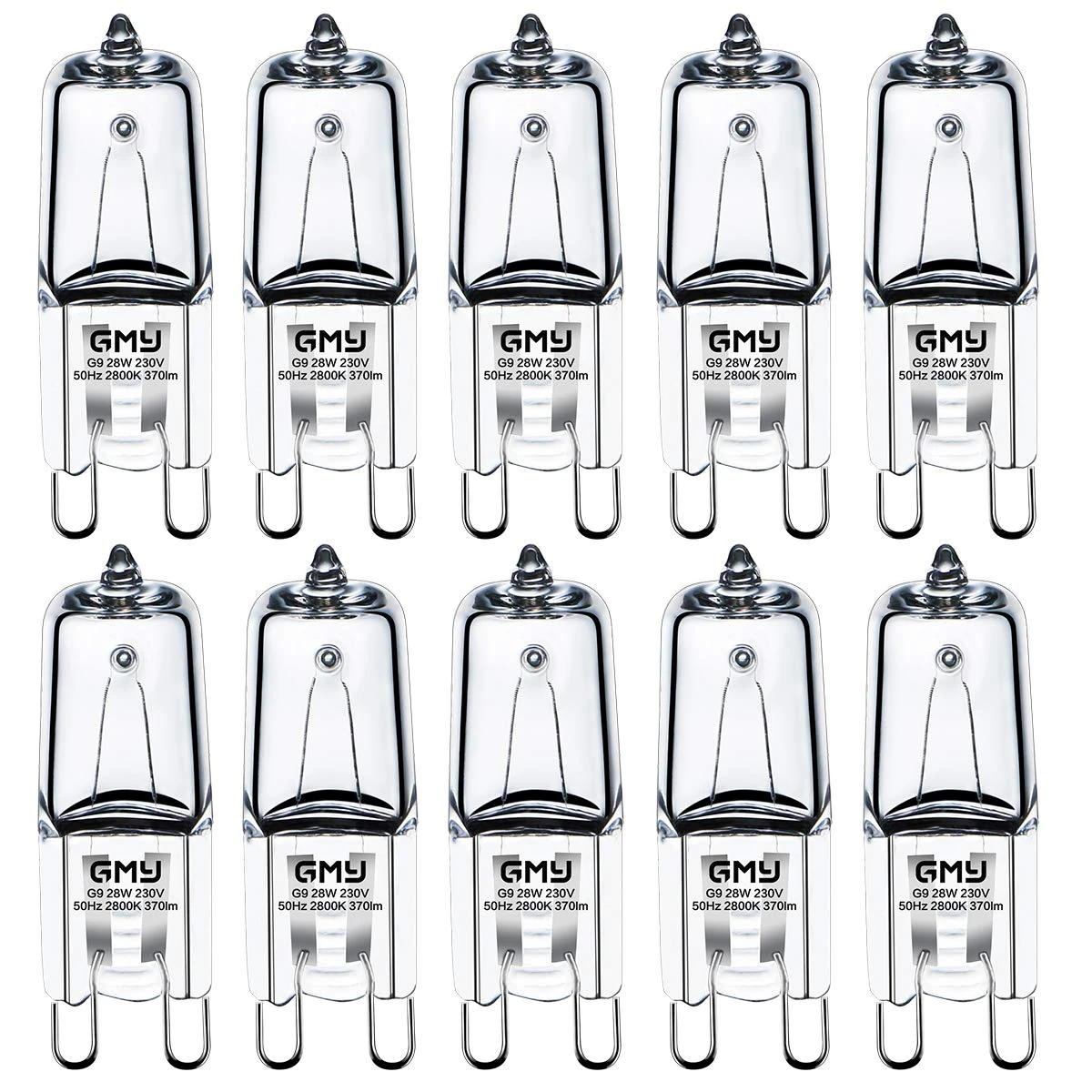 GMY G9 Halogen Bulbs 28W (29W) 230V 320Lm 2800K Warm White Dimmable Light Bulb for Ceiling Light 10 Pack