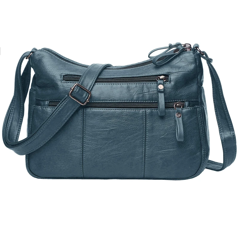 VOLGANIK ROCK Purses for Women Soft PU Leather Shoulder Bag Ladies Crossbody Purse and handbags Lightweight Pocketbook, Blue-11.8", M
