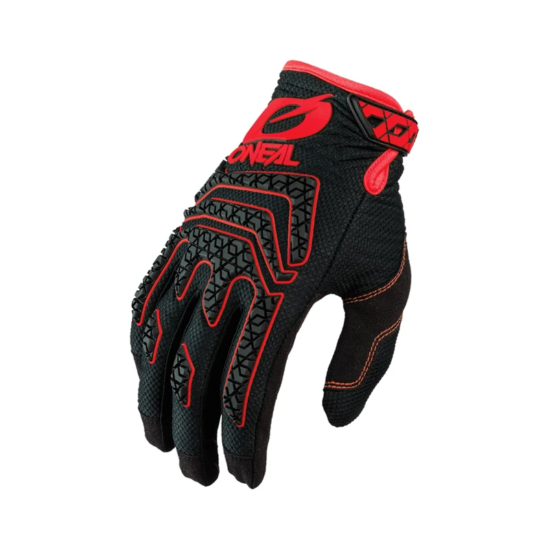 O'Neal | Cycling & Motocross Gloves | MX MTB DH FR Downhill Freeride | Durable, Flexible Materials, Silicone Print for Grip | Sniper Elite Glove | Adult | Black Red | Size M