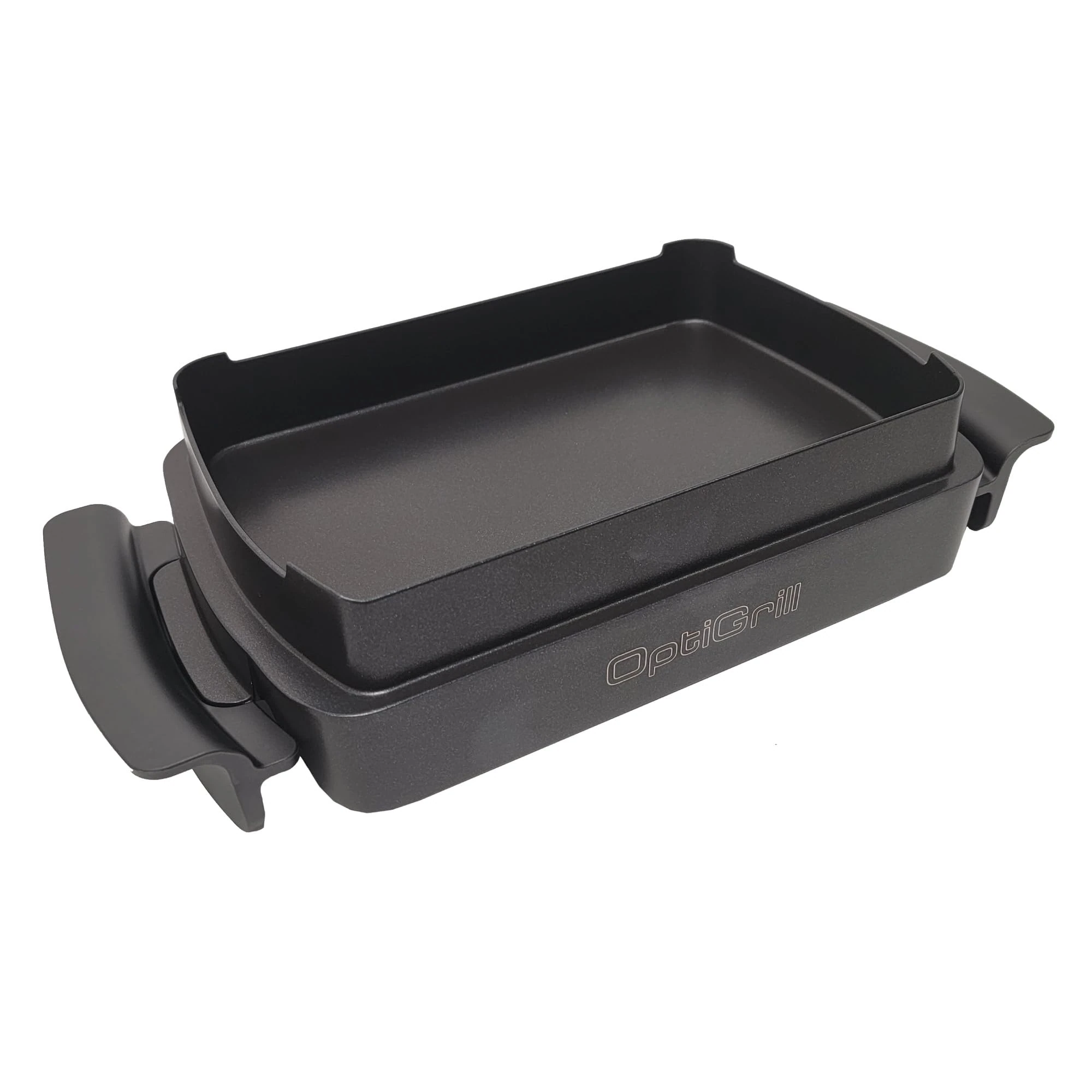 TEFAL OptiGrill Snacking & Baking Baking Tray XA725870| Non-Stick Coating | Heat-Insulated Handles | Dishwasher Safe | For Casseroles, Breads, Sweets, etc | OptiGrill+ and OptiGrill Elite, Black
