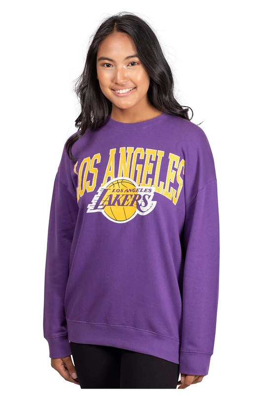 Ultra Game NBA Women's Extra Soft Fleece Distressed Oversized Pullover Sweatshirt