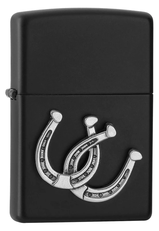 'Zippo black matt horseshoe emblem