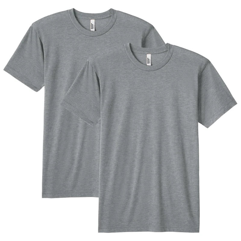 American Apparel Unisex's Tri-Blend Crewneck Short Sleeve Track T-Shirt, Athletic Grey (2-Pack), XL (Pack of 2) - Image 1