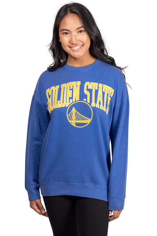 Ultra Game NBA Women's Extra Soft Fleece Distressed Oversized Pullover Sweatshirt