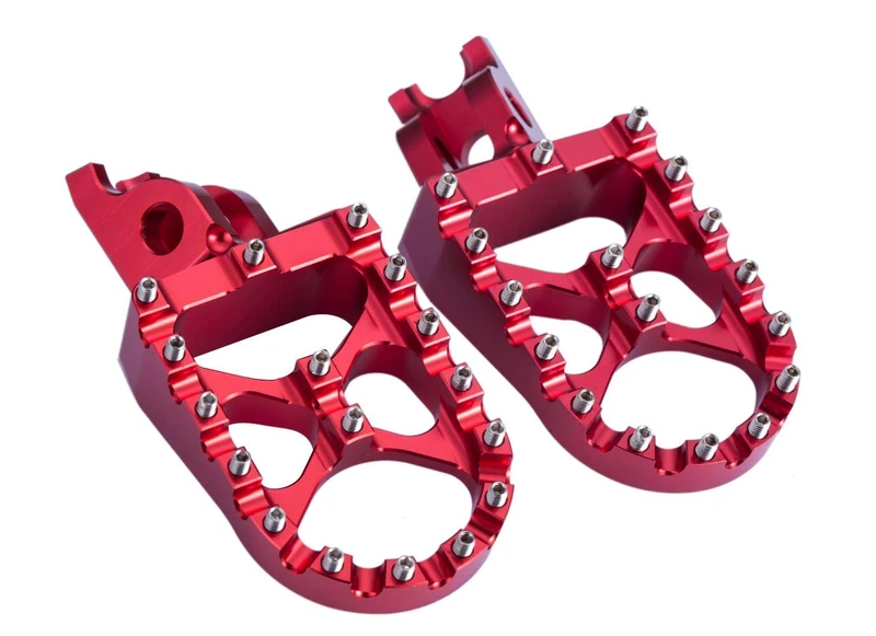 Hopider CNC Wide Foot Pegs MX Compatible with CR125/250 02-07, CRF150R 07-19, CRF250R 04-19, CRF250X 04-19, CRF450R 02-19, CRF450RX 17-19, CRF450X 05-19 CRF250L/M 12-18, CRF250RALLY 17-18,Red - Image 1