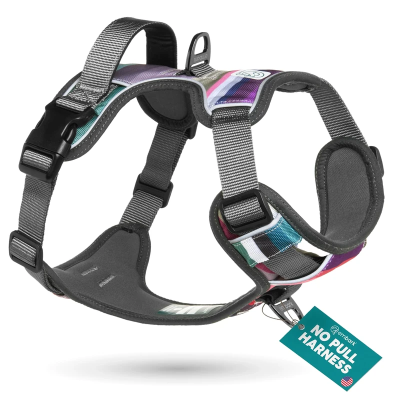 Embark Urban Dog Harness, No Pull Dog Harness with 2 Leash Clips, for Medium Dogs anti pull dog harness Front & Back with Control Handle, Adjustable, Soft & Padded