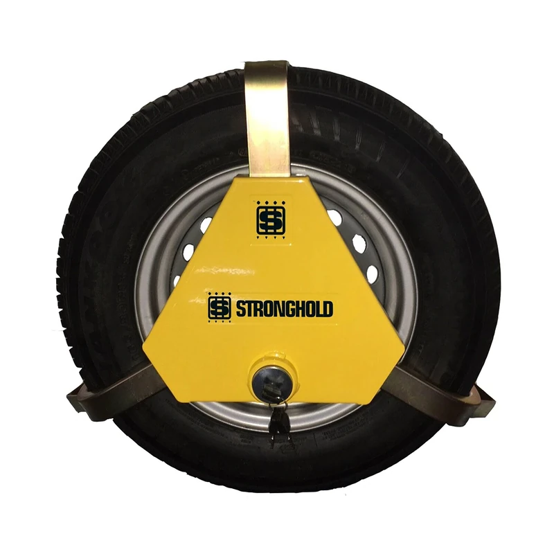 Stronghold Apex 13" - 15" Triangular Wheel Clamp Suitable for Caravans, Trailers, Horse Boxes, Vans and Motorhomes Tyre Width 175-195mm Diameter 504mm - 704mm Sold Secure Gold Standard