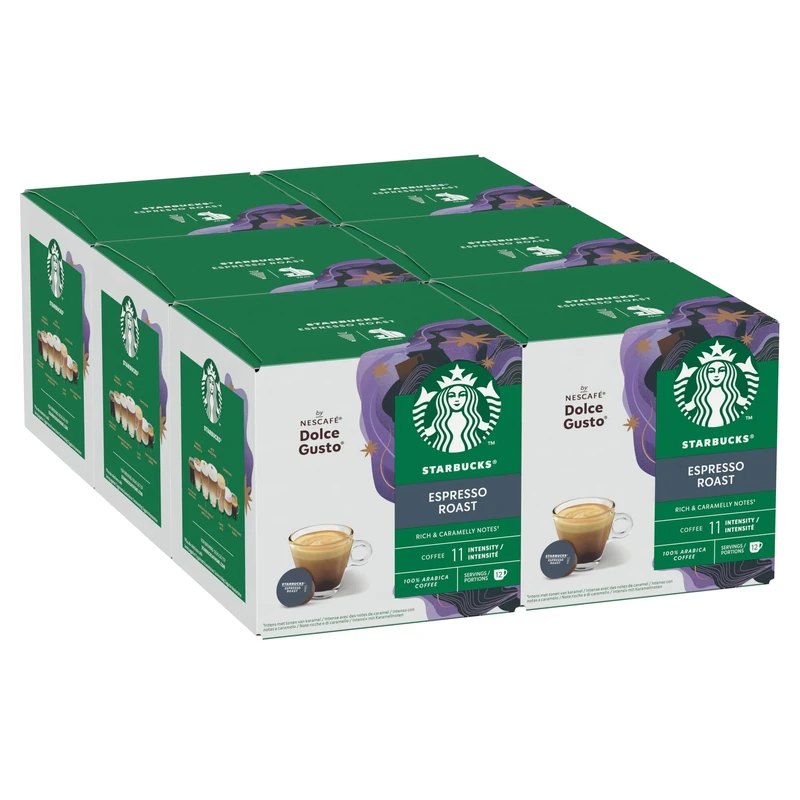 STARBUCKS Espresso Dark Roast Coffee Pods by NESCAFÉ Dolce Gusto, 72 Espresso Capsules (6 packs)