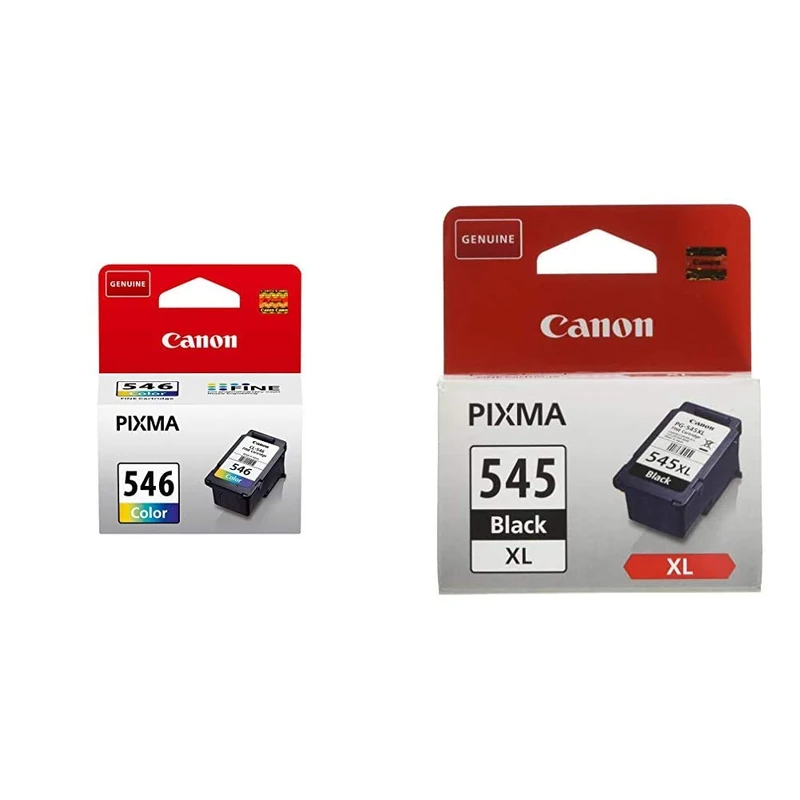 Canon PG-545XL / CL-546 Genuine Ink Cartridges, Pack of 2 (1 x Black, 1 x Colour) - PIXMA Printer Compatible
