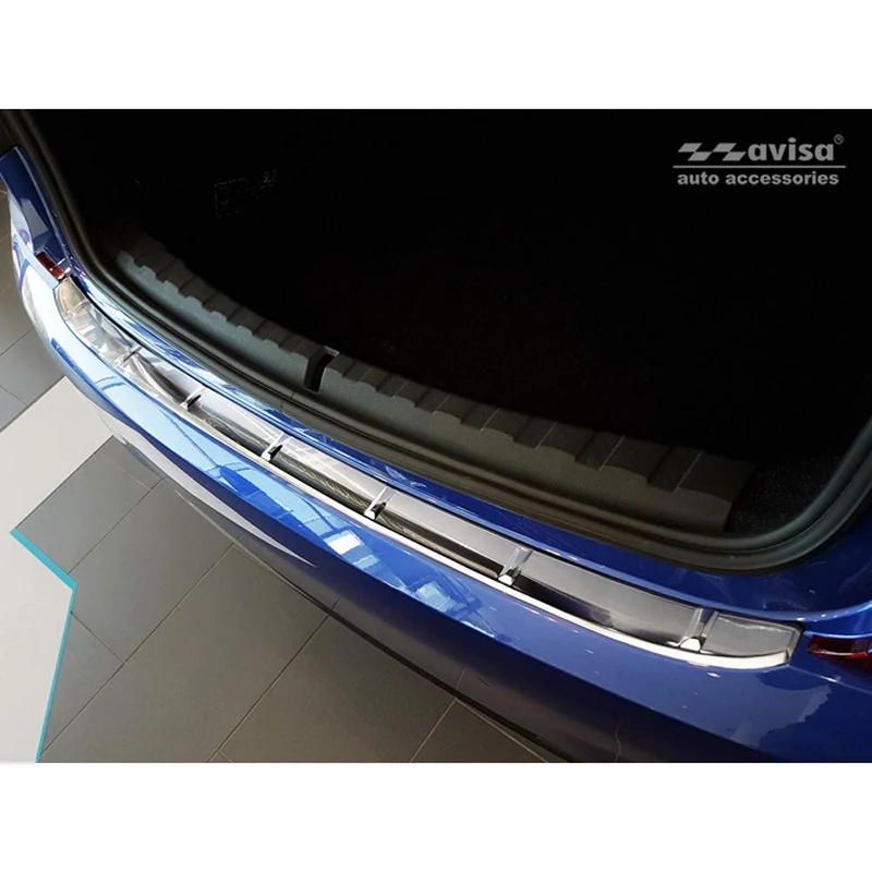 Avisa Stainless Steel Rear Sill Protector Compatible with BMW 3-Series G20 Sedan M-Pack 2019- 'Ribs'