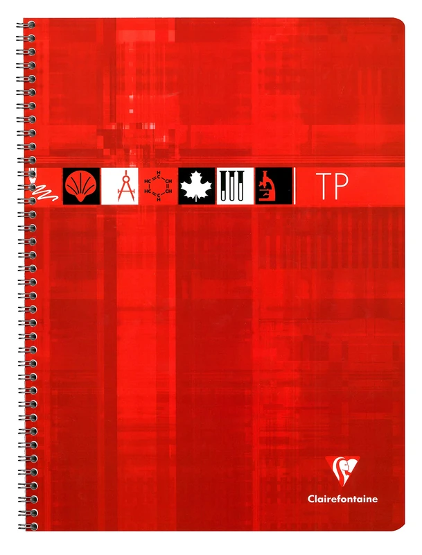 Clairefontaine 8007C Set of 10 Spiral Notebooks - 24x32 cm - 80 Seyes Ruled Pages 90 g and Plain White 125 g - Laminated Card Covers - Random Colours