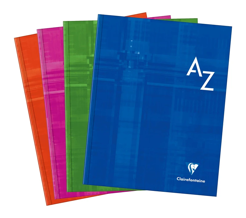 Clairefontaine 9849C Set of 5 Hardcover Indexed Books - 17x22 cm - 192 Small Squares Pages - White Paper 90 g - Laminated Card Cover - Random Colours