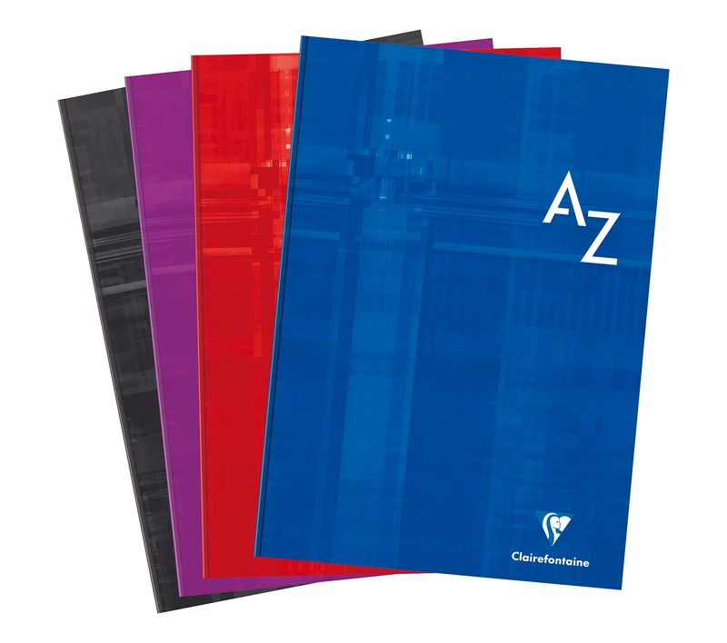 Clairefontaine 9049C Set of 5 Hardcover Rigid Index Books - A4 21x29.7 cm - 192 Small Square Pages - 90 g White Paper - Laminated Card Cover - Random Colours