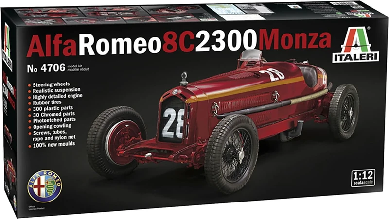 ITALERI ITA4706 Alfa Romeo Model kit, Unvarnished, 1:12
