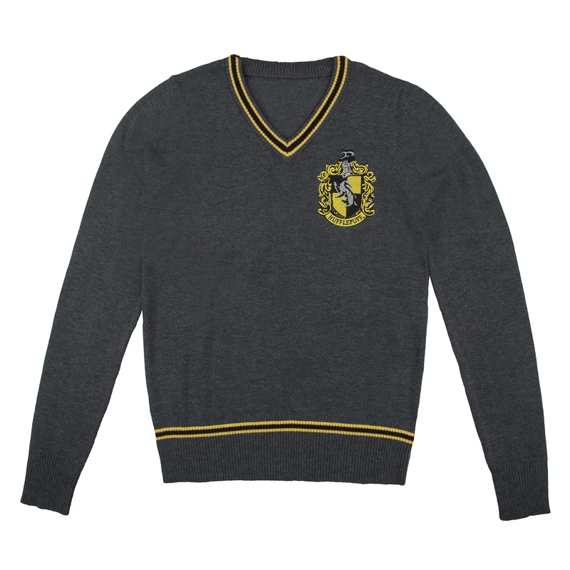 Cinereplicas - Harry Potter - Pull Hogwarts - V-Neck Grey - Hufflepuff - Large