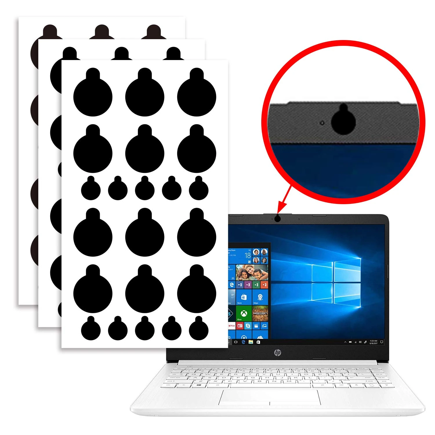 Camera Vinyl Covers Privacy Stickers for Lens Privacy - 60 Pcs Original Camera Dots - 0.39 Inch Removable and Reusable Laptop's Webcam Stickers