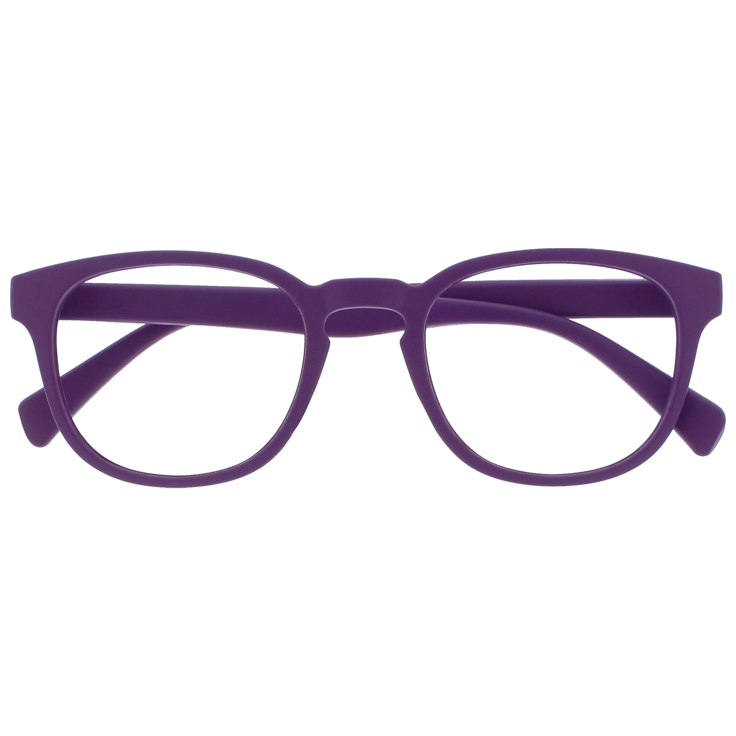 OPULIZE POP Reading Glasses for Women Men,Scratch Resistant Round Matt Frame with Spring Hinges, Purple +2.50 (Pack of 1)