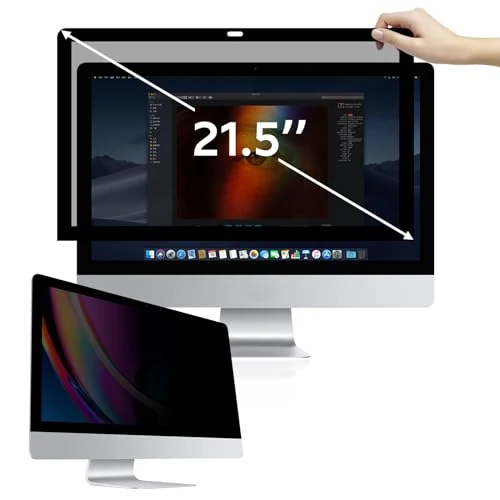 BERSEM Fully Removable Privacy Screen Protector Compatible with iMac 21.5 inch Monitor Privacy Screen for Apple Desktop Computer, Filter Anti-Glare Anti-Scratch UV-Blocking 16:9 Ratio