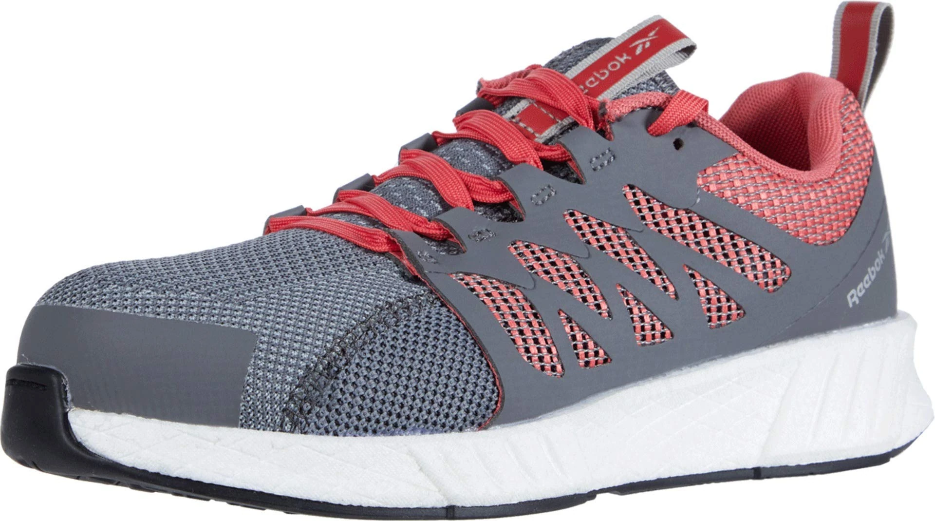 Reebok Women's Rb312 Fusion Flexweave Safety Toe Athletic Work Shoe Grey Industrial & Construction, Grey and Red, 8.5