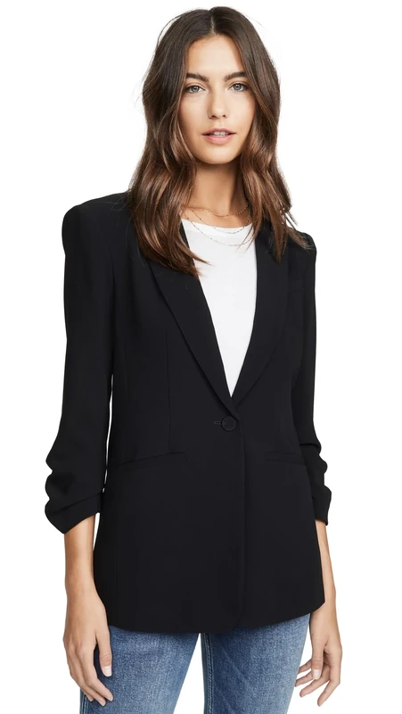 Cinq a Sept Women's Crepe Khloe Blazer, Black, 00 - Image 1