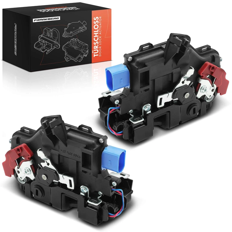 Frankberg 2X Door Lock Actuator Rear 7-Pole Compatible with Octavia 2004-2013 Golf 2003-2013 J.e.t.t.a 2007-Today T.o.u.a.r.e.g 2002-2010 T.o.u.r.a.n 2003-2015