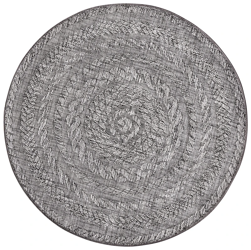 bougari Almendro Indoor and Outdoor Rug Round Light Grey Diameter 160 cm - Image 1