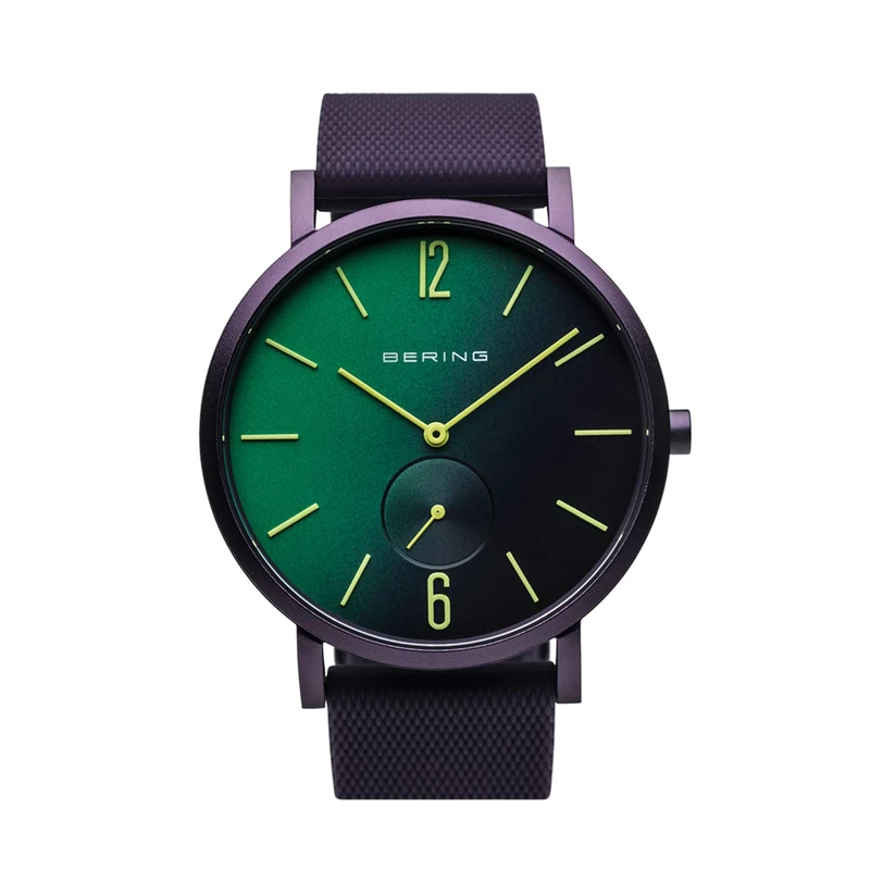 BERING Unisex Analog Quartz True Aurora Collection Watch with Silicone Strap and Sapphire Crystal 16940-999