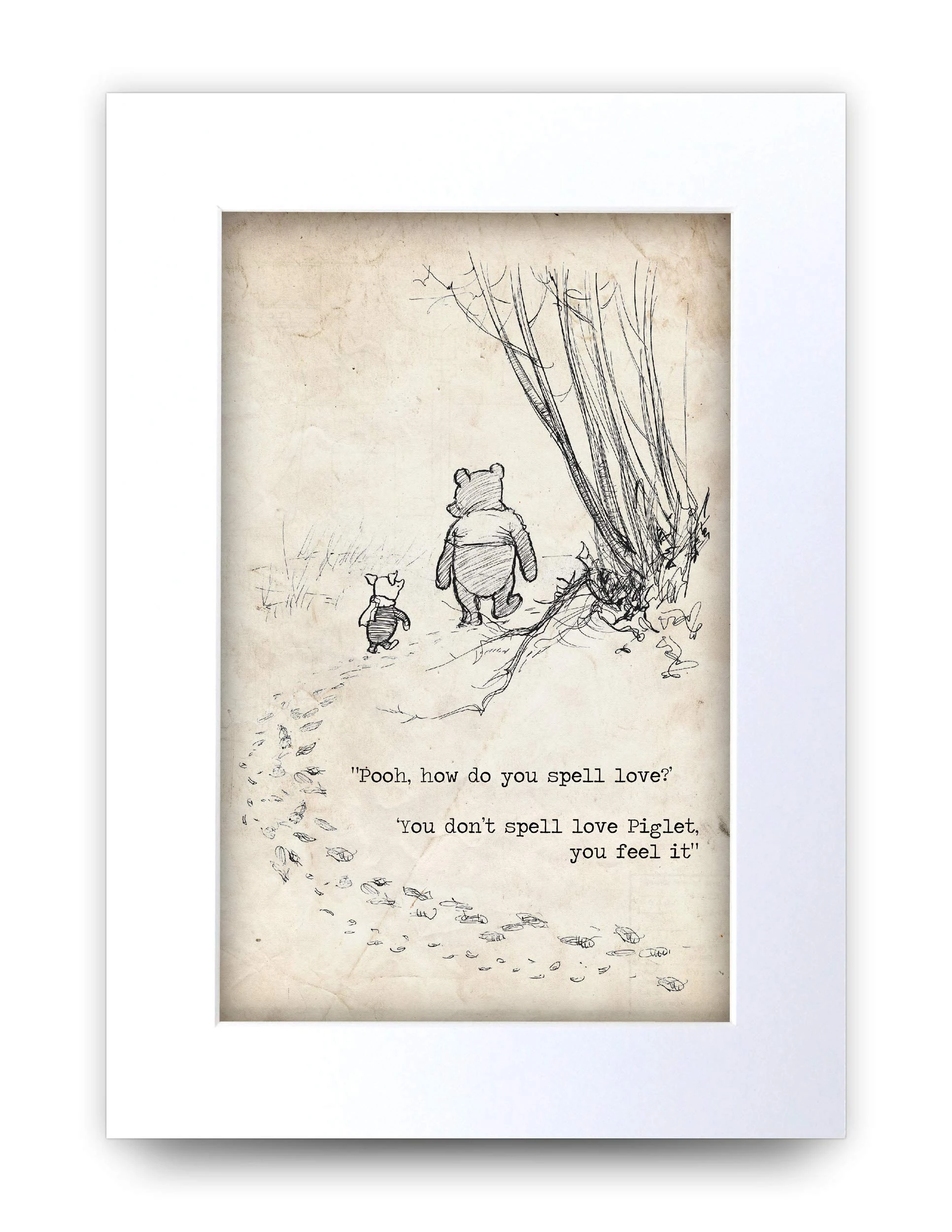 HWC Trading Winnie the Pooh Spell Feel Love A4 Printed Quote Nursery Print Baby Shower Room Gifts New Born Bedroom Gift Print Photo Picture Display