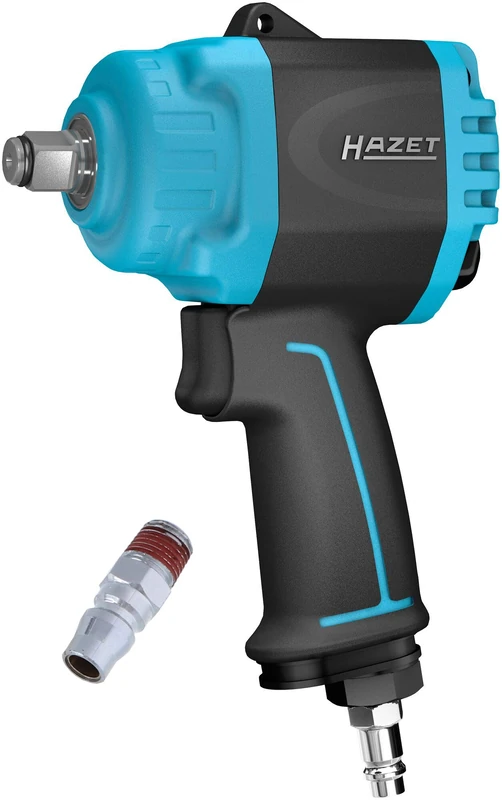 HAZET Mini avvitatore a impulsi 9012MTT, Coppia massima di rilascio 1600 Nm, 12,5 mm (1/2 pollice), extra corto e leggero coppia massima estremamente elevata grazie alla nuova tecnologia Twin Turbo