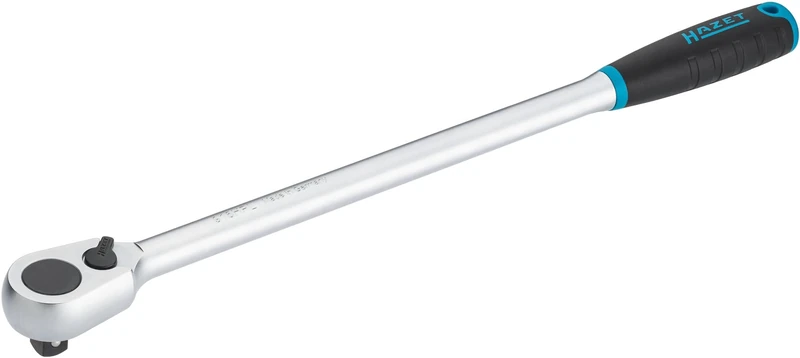 Hazet HiPer 916HPL Fine Tooth Reversible Ratchet I Square 1/2 Inch I 90 Teeth I 4 Degree Actuation Angle I Extra Long: 415 mm