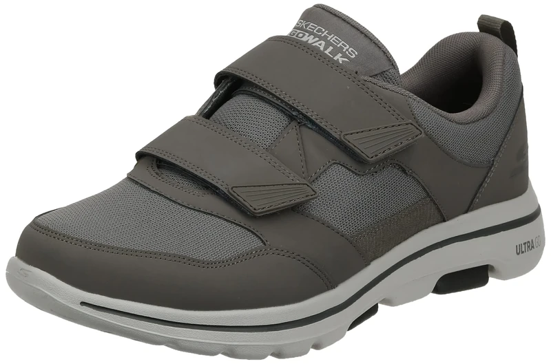 Skechers Men's Gowalk 5 Wistful-Hook and Loop Athletic Mesh Performance Walking Shoe Sneaker, Khaki, 11 UK