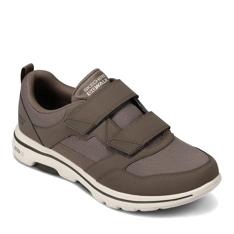 Skechers Men's Gowalk-Athletic Hook and Loop Walking Shoes | Two Strap Sneakers | Air-Cooled Foam, Khaki, 9
