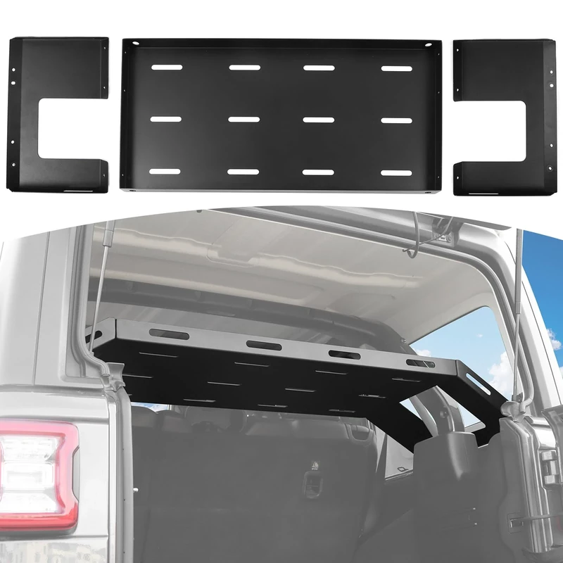 RT-TCZ for Wrangler Rear Trunk Cargo Rack Basket Tray Interior Storage Luggage Carrier for Jeep Wrangler JK JKU JL JLU 2007-2024 4 Door