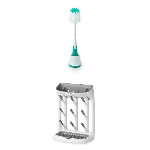 OXO TOT Baby Bottle Brush with Drying Rack, Grey