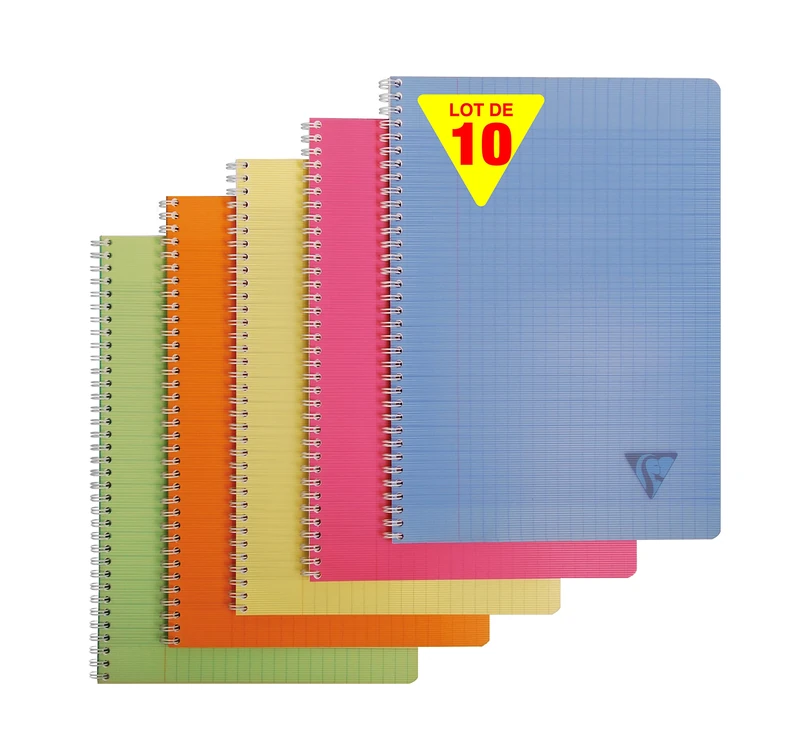 Clairefontaine LiniColour A4 Spiral Notebooks - Set of 10