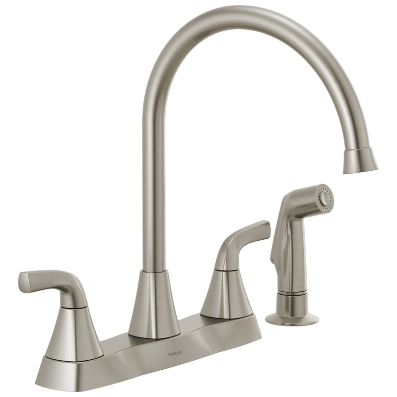 Peerless P2835LF-SS Parkwood Two Handle Kitchen Faucet Mixer Tap Side Spray, Stainless