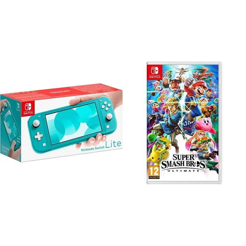 Nintendo Switch Lite - Turquoise + Super Smash Bros - Ultimate
