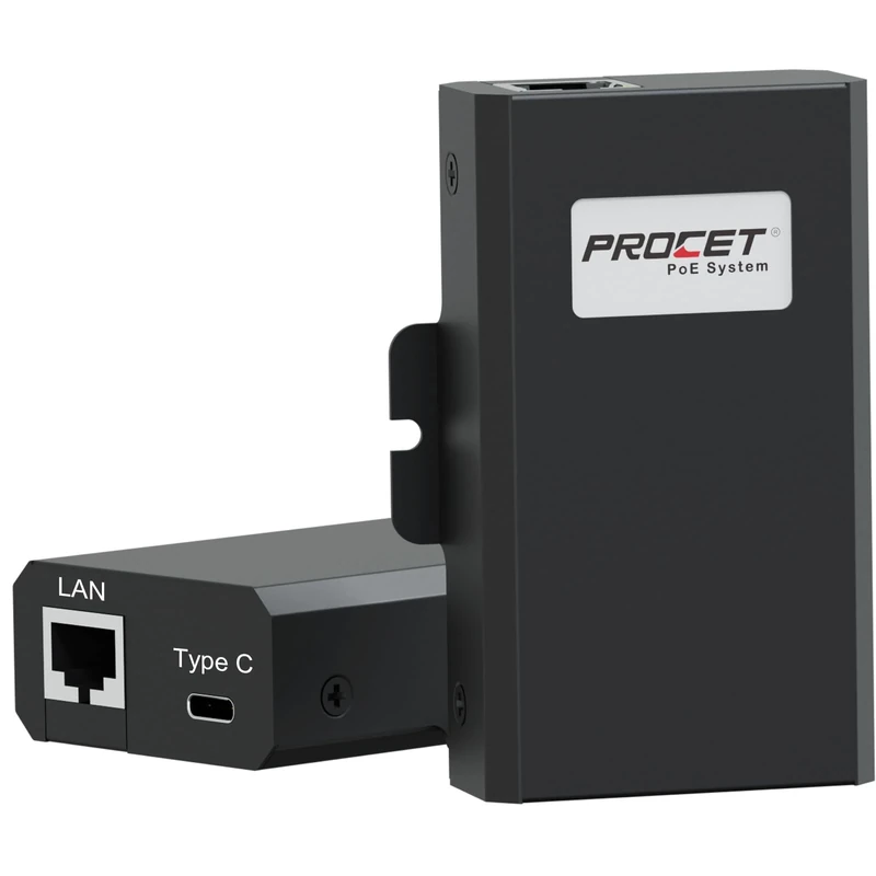 PROCET Gigabit PoE Splitter up to 25W USB C and PoE RJ45 to C Type Ethernet Adapter for eero 6/7 Wireless AP, Tablet, iPad, Raspberry Pi4, Digital Display, IP Camera