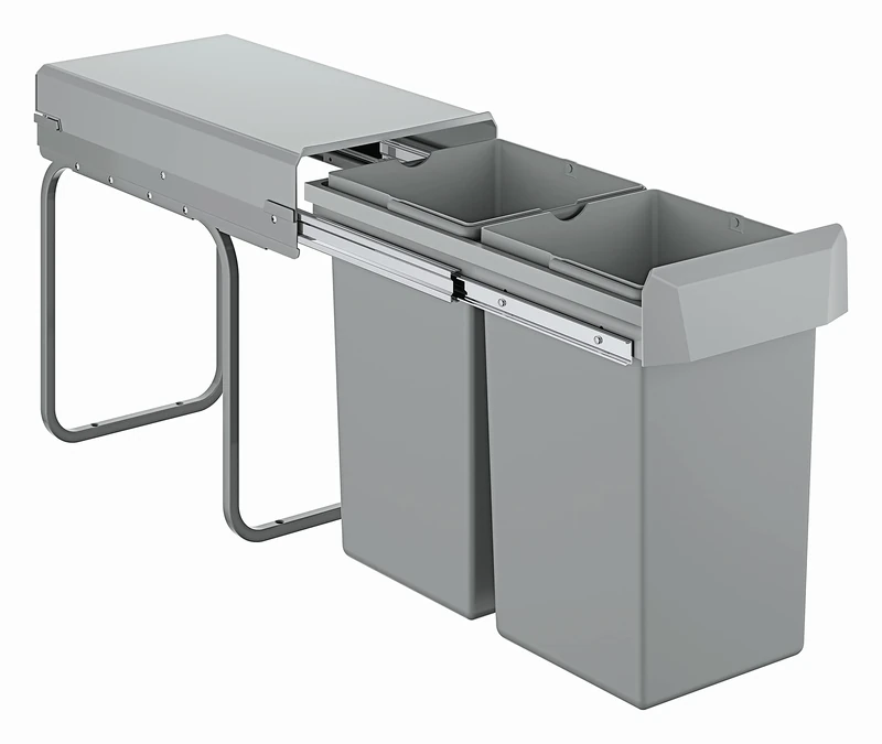 GROHE Kitchen Waste System - 2 Bins (15L Each), Telescopic Action, Floor Mounted for Cabinets 30 cm or Wider, Fits with Blue Home and Red M and L-Size Water Systems, 40855000 - Image 1