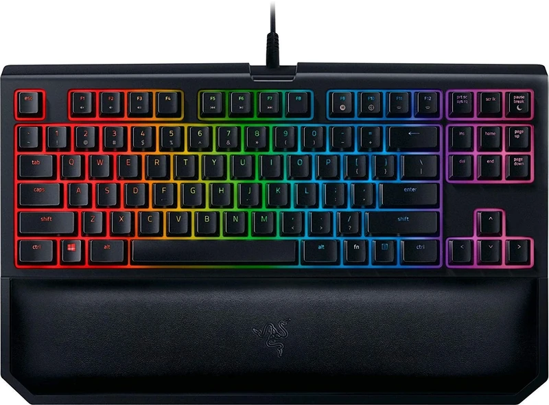 Razer BlackWidow TE Chroma v2 Mechanical Gaming Keyboard: Yellow Key Switches - Linear & Silent - Chroma RGB Lighting - Magnetic Wrist Rest - Programmable Macro Functionality - Matte Black (Renewed)