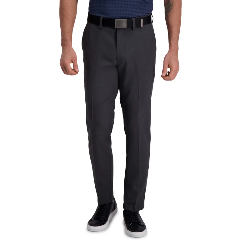 Haggar Men's PLN TXTRD WV Pant Casual, Dark Grey, 33W x 32L