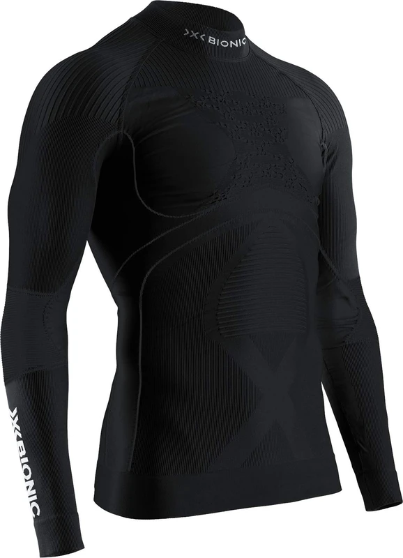 X-BIONIC Energy Accumulator 4.0 Shirt Turtle Neck Long Sleeves Men Baselayer Functional Sport T-Shirt - Black/Black, X-Large