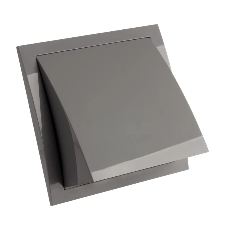 Ø 125mm / 5'' Cowled Duct Cover with Gravity Flap - Ventilation Grille with Rain and Wind Protection - External Air Vent Covers - ABS Plastic Grey